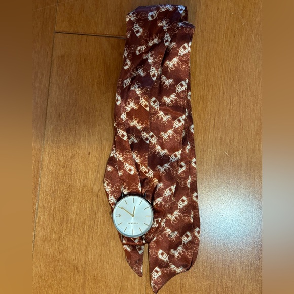 Coach Perry Horse Carriage Satin Scarf Watch - Orange - Picture 4 of 7